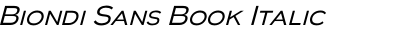 Biondi Sans Book Italic